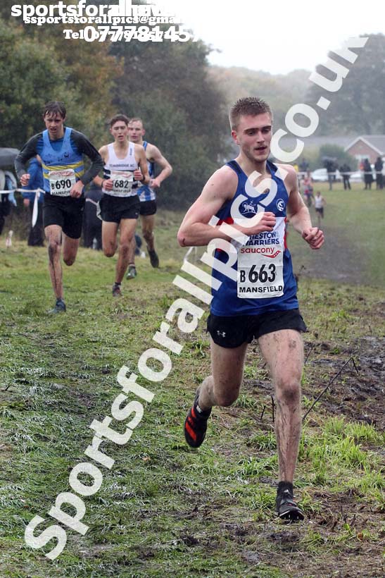 Junior men, National Cross Country Relay Champs., Berry Hill Park, Mansfield.  Photo: David T. Hewitson/Sports for All Pics